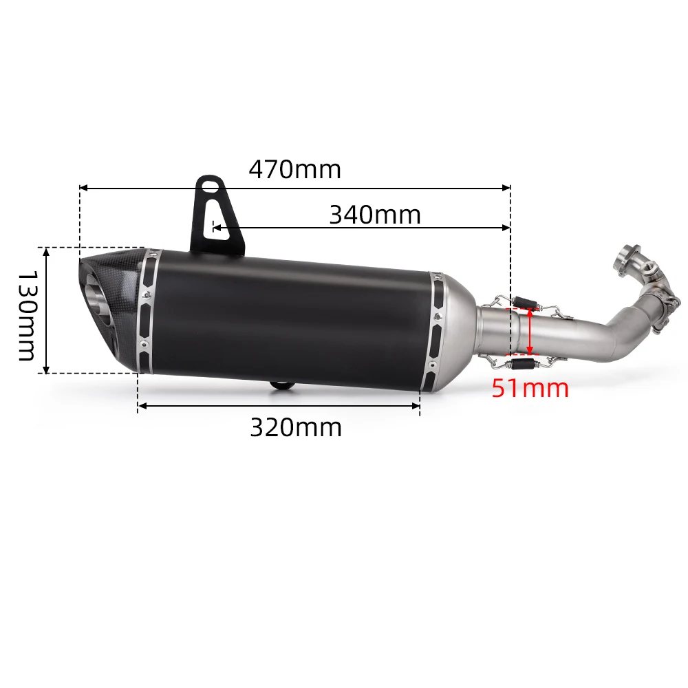 For vespa super gts 300 2008 2017 2018 2019 2020 motorcycle slip on gts300 exhaust muffler