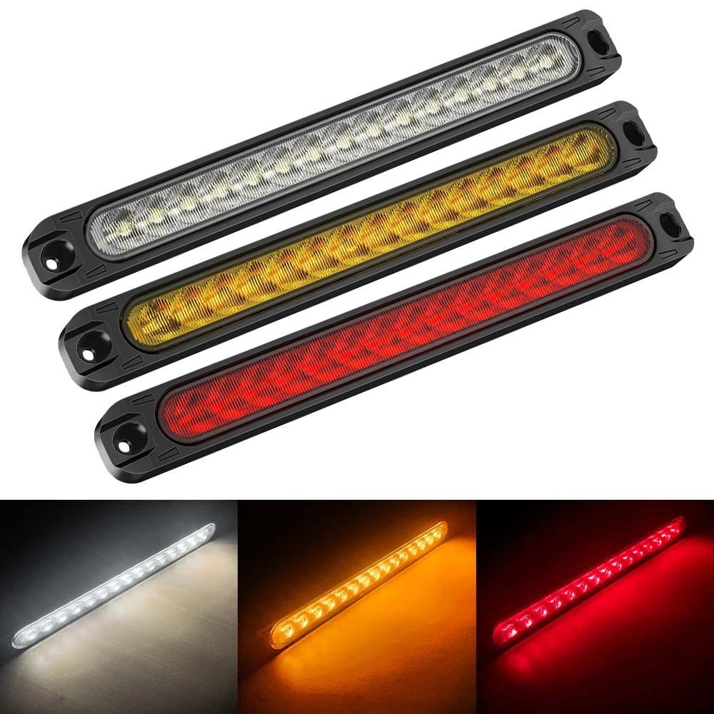 

2pcs 15 LED Car Brake Light Bar 12V 24V Red Third Brake Rear Light Signal Side Marker Turn Signal Stop Warning Lamp High Mount