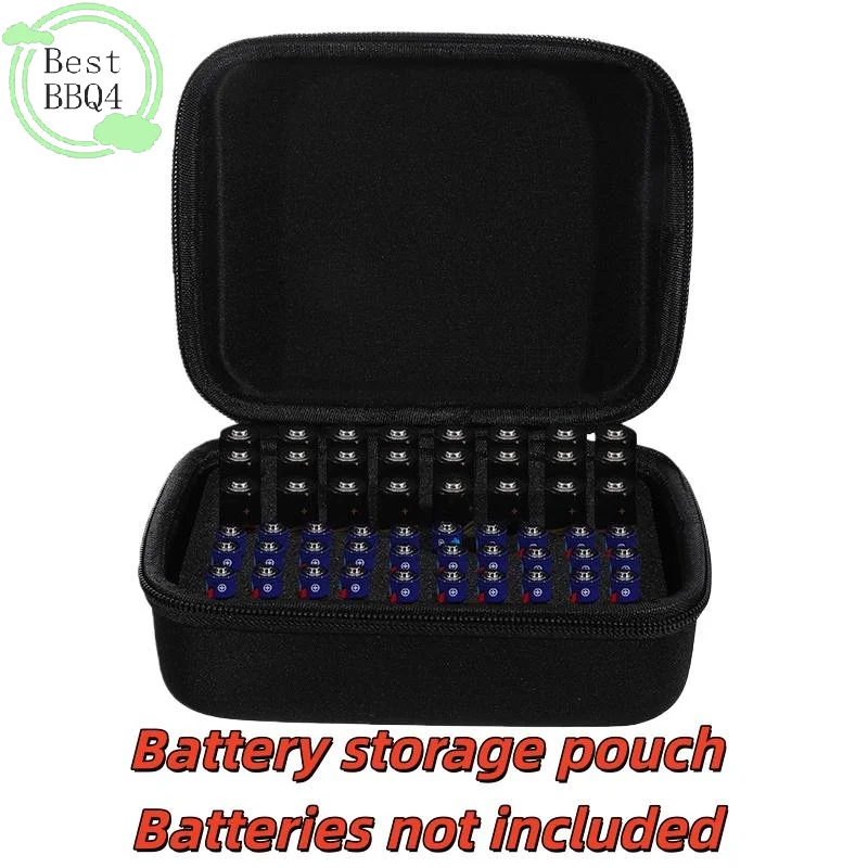 (BBQ4)1Pcs Handheld Portable Bag Hard Battery Organizer Storage Box Carrying Case Holds 54 Batteries AA/AAA EVA Storage Bag