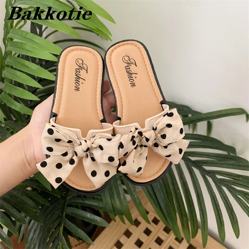 

Girls Slippers 2023 Summer Baby Kids Beach Sandals Fashion Party Dress Princess Glitter Outdoor Slides Bow Toddler Soft Sole