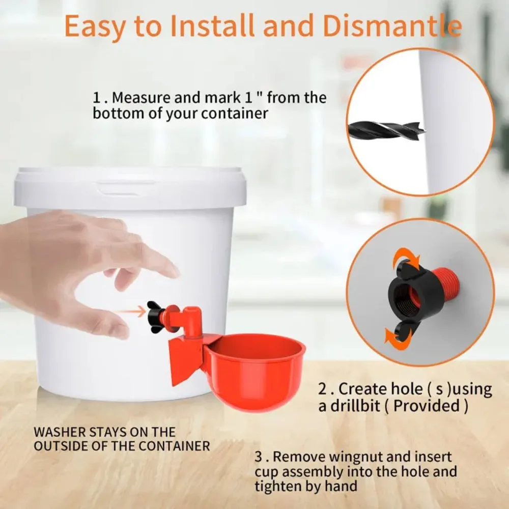 10 قطعة وعاء شرب الدواجن الأوتوماتيكي المتين معلقة موزع مياه الدجاج والبط ملحقات تغذية المزرعة