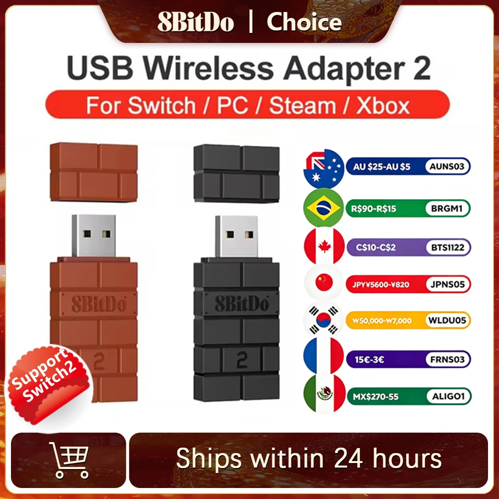 8 Bitdo Bluetooth USB RR Adapter Wireless für Switch Windows Mac Raspberry Pi Switch 2 Lite OLED Unterstützung PS3 PS4 PS5 Controller