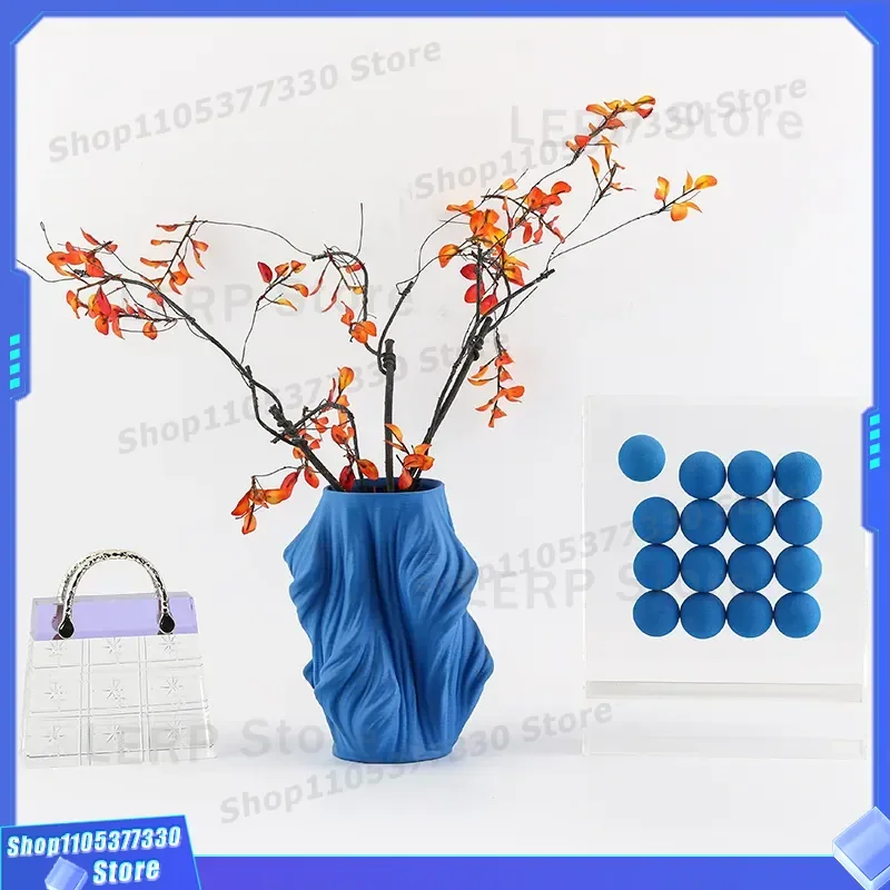 Luxury Crystal Vase with Soft Jewelry Set for Bedroom Entrance Decor Light Luxury Handbag Style Flower Ware for Study Room