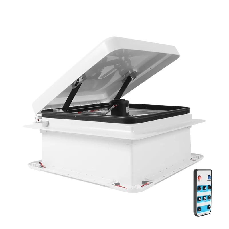 

12 В, 16 дюймов, 400 мм, электрический потолочный вытяжной вентилятор на крыше автофургона, 6 скоростей, регулируемый со светодиодной подсветкой и датчиком дождя