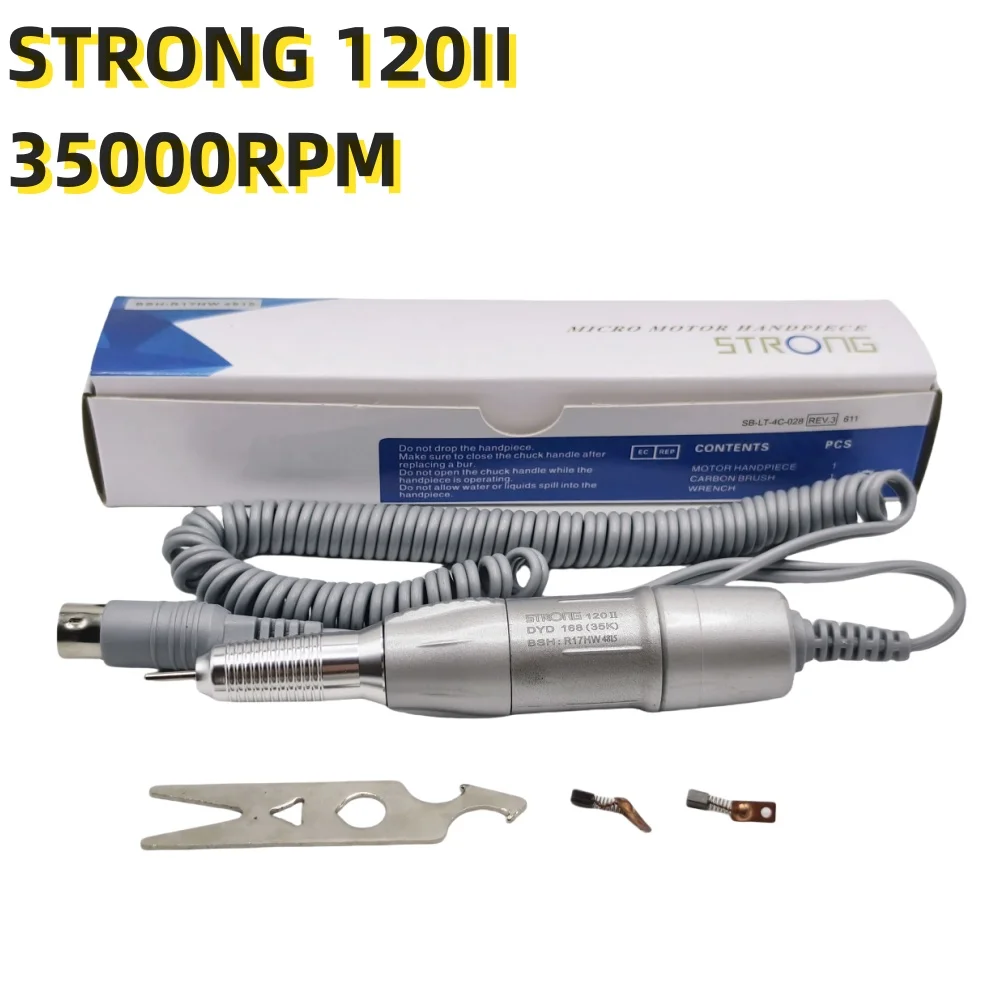 35K Brown Silver Drill Pen STRONG 120II Handpiece For All STRONG 210 211 90 Marathon Manicure Machine Nails Drill Handle Tools