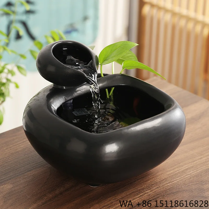 Home Decor Table Decoration Water Fountain Wind Water Living Room Humidifier Ceramic Crafts