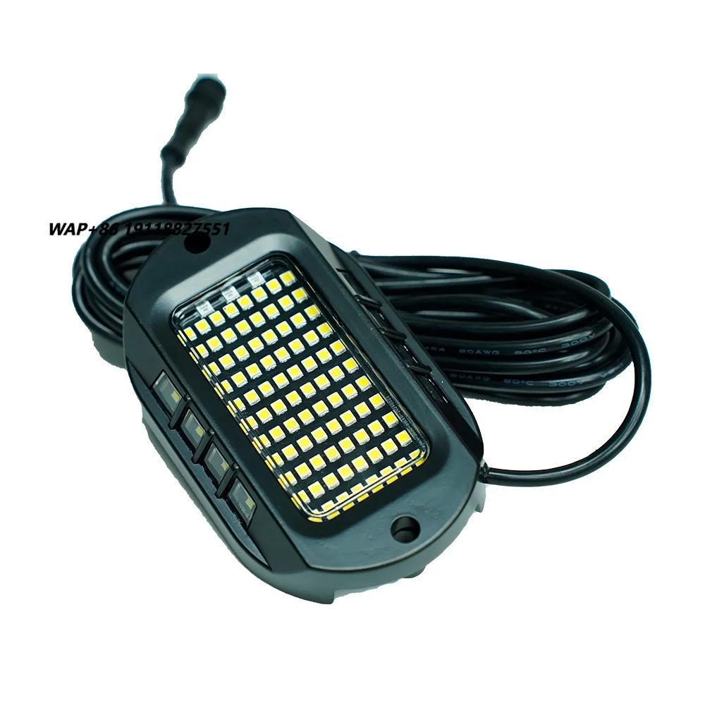 White Rock Lights 104LED Car Emergency Light for Truck ATV Strobe Breath Static Light Mode with Phone Control Kingshowstar