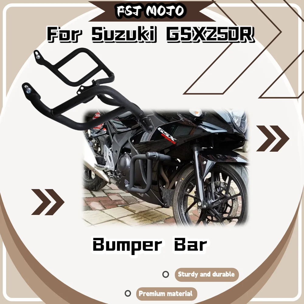 For Suzuki GSX250R Heavy‑Duty One‑Piece Crash Bar Bumper Protector Frame With Anti‑Drop Sliders Mod Accessories