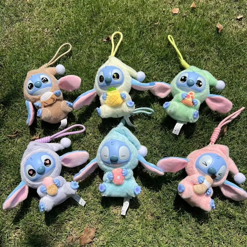 Disney Lilo & Stitch อะนิเมะการ์ตูนไวนิลของเล่นพวงกุญแจตุ๊กตาจี้ตุ๊กตาเหรียญกระเป๋าเป้สะพายหลังเด็กจี้ตกแต่งของเล่น