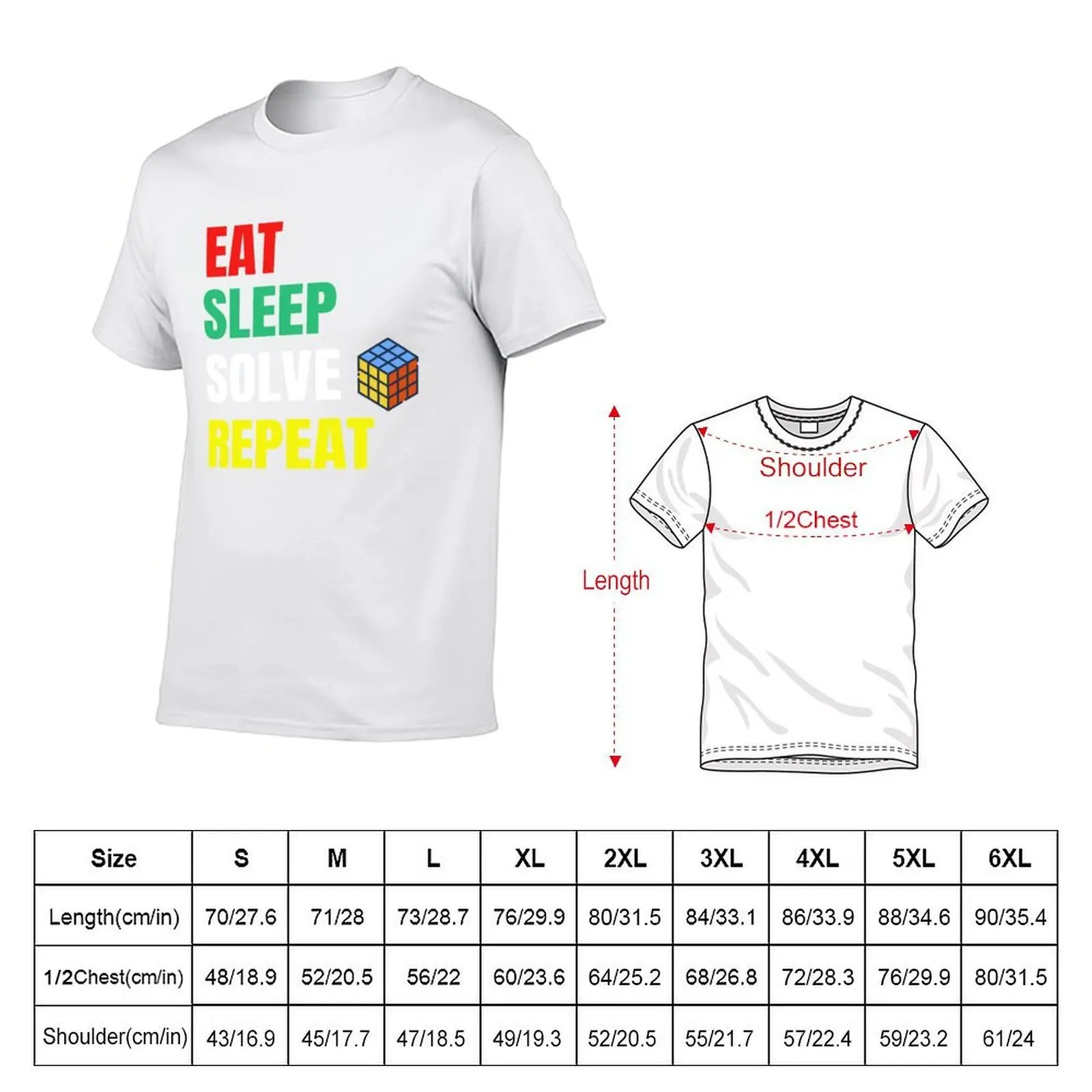 Eat Sleep Solve Repeat Speed Cubing Puzzle Cube T-Shirt t shirts for man graphic vintage t shirt man designer T-Shirt