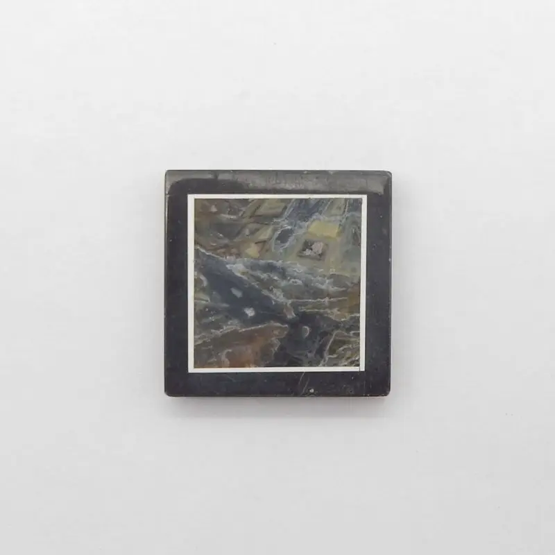 

Natural Ocean Jasper & Howlite Inlay Square Pendant Polished Blue-Brown White Gemstone with Oceanic Patterns for Coastal Decor