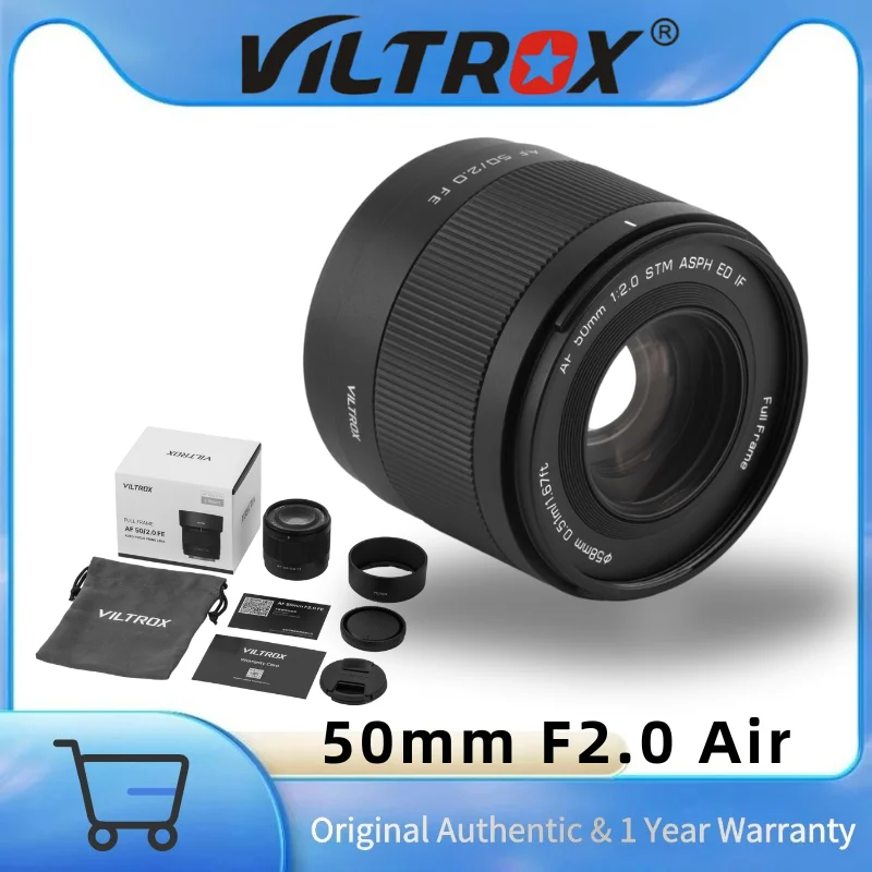 Viltrox 50mm F2.0 f/2.0 Air AF Full-Frame STM Focus Motor Standard Prime Lens FE  Mount for Sony E Mount A7 A9 FX3 FX6 Nikon Z