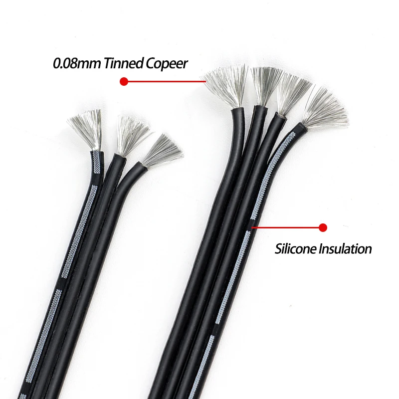 2~10meters Super Soft Silicone Parallel Wire 30AWG - 20AWG Multi Core 2P/3P/4P/5P/6P/8P/10P Flexible Heat-resistant Copper Cable