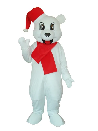 Nuovo personaggio adulto bianco orso di natale mascotte Costume Halloween natale vestito pieno corpo puntelli vestito mascotte Costume