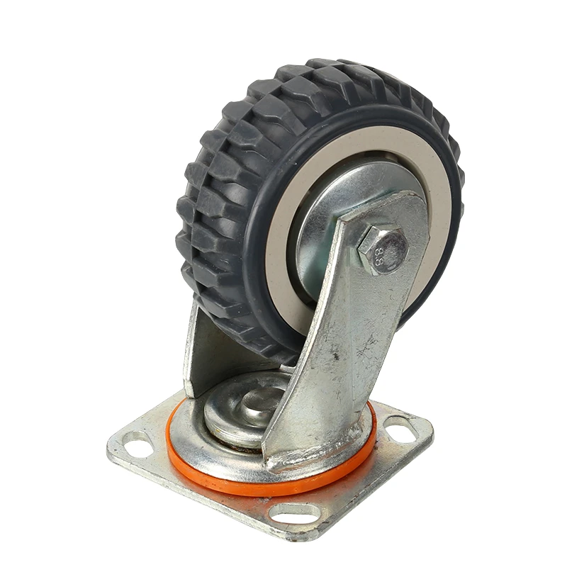 Roda universal cinza de 6 polegadas – Rodízios de alta temperatura e à prova de explosão projetados para equipamentos pesados com direção de 360 graus