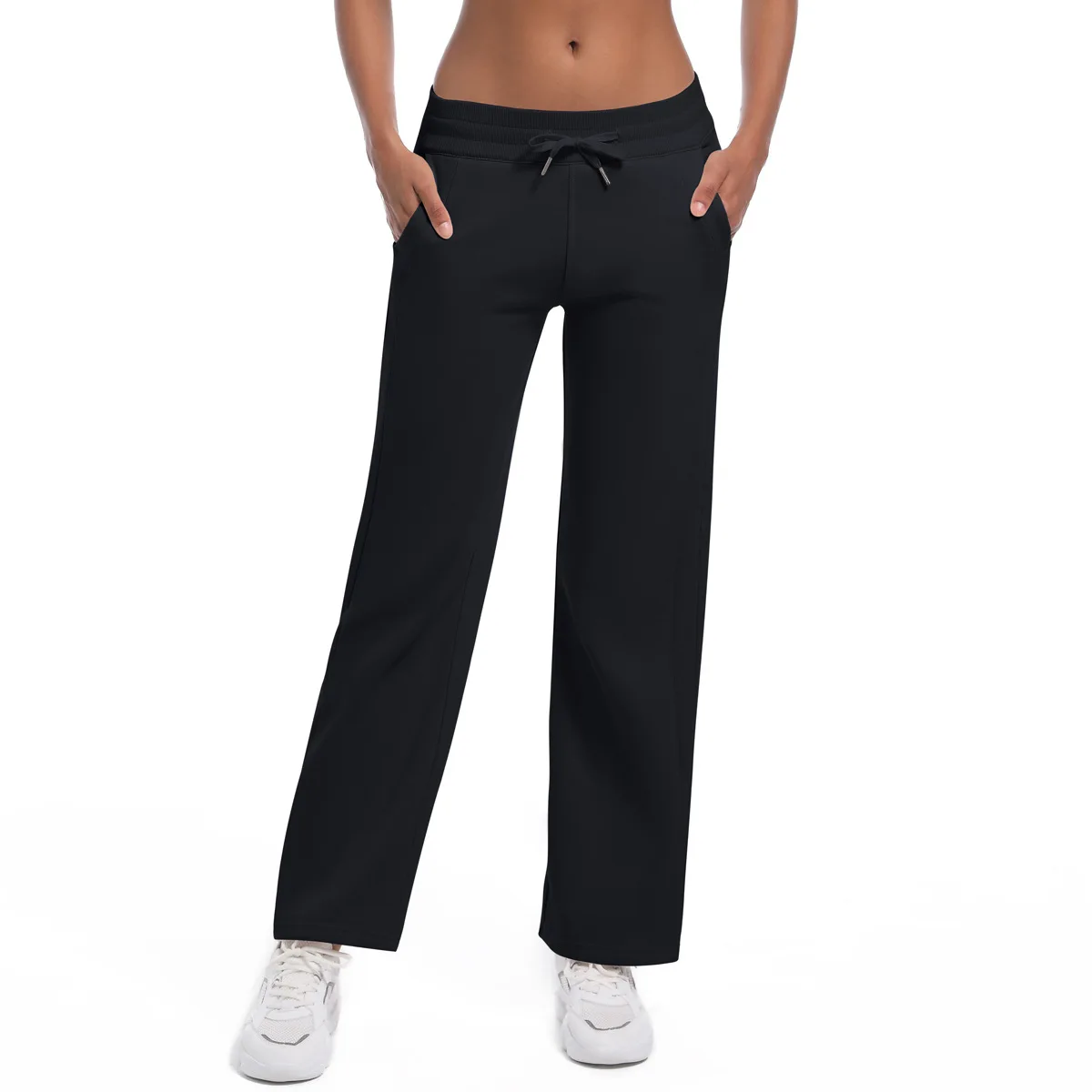 

Mermaid Curve Loose Fashion All-match Sports Pants Drawstring Side Pocket Dape Wide Leg Fitness Yoga Pants for Women