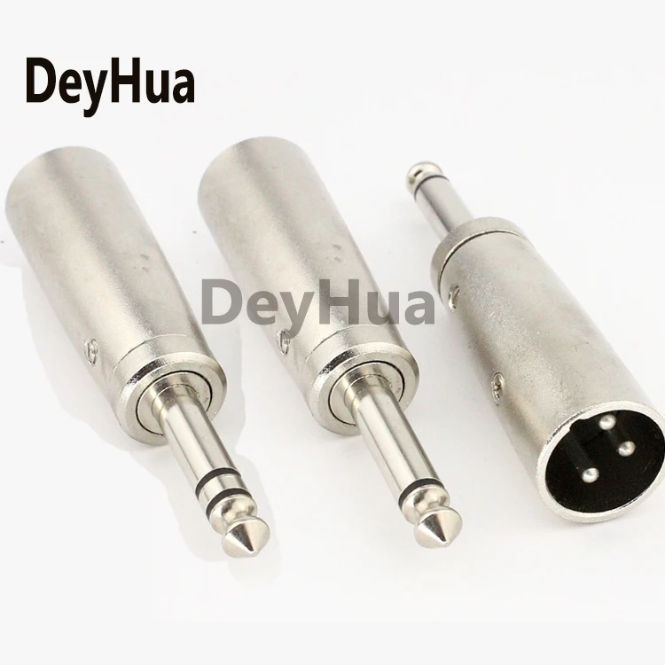 2/10PCS XLR three-core male to 6.35 6.5MM mono male 3-pole stereo channel 2-pole mono Canon head audio conversion connector