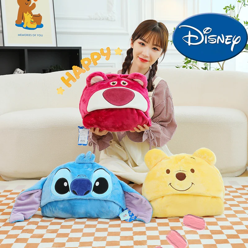 

2023 Disney Authentic Cartoon Shawl Air Conditioning Blanket Kawaii Plush Toy Pillow Pp Cotton Filled Super Soft Holiday Gift