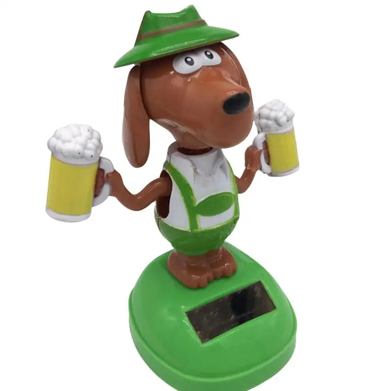 Random Color Solar Powered Dancing Dog Bobblehead Cute Dashboard Swinging Toy Animated Car Decorations Office Desk Home Decor