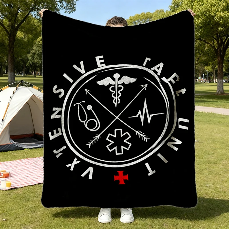 ICU Nurse Flannel Blanket, Intensive Care Unit Flannel Throw, Nurse Practitioner, Physician Assistant, CNA