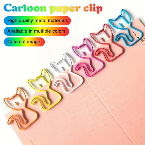 50 पीस बिल्ली के आकार का पीई पेपर क्लिप रंगीन कार्टून पशु पेपर क्लिप बुकमार्क बाइंडिंग नोट सजावट स्टेशनरी बाइंडर क्लिप 6 best sales पेपर क्लिप्स - №5