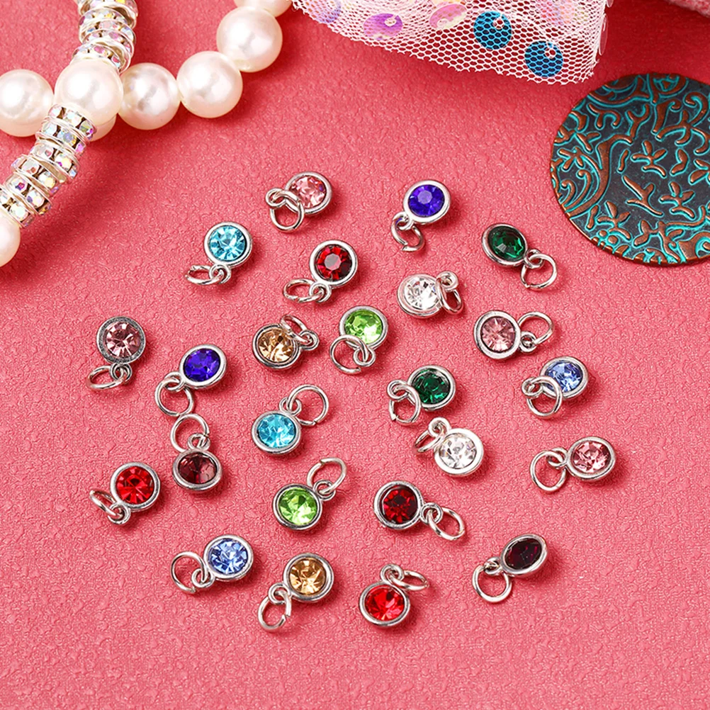 

36 pcs Birthstone Pendant Rhinestone Charms Jewelry Making Supplies Studded Crystal Necklace Bracelet Accessories