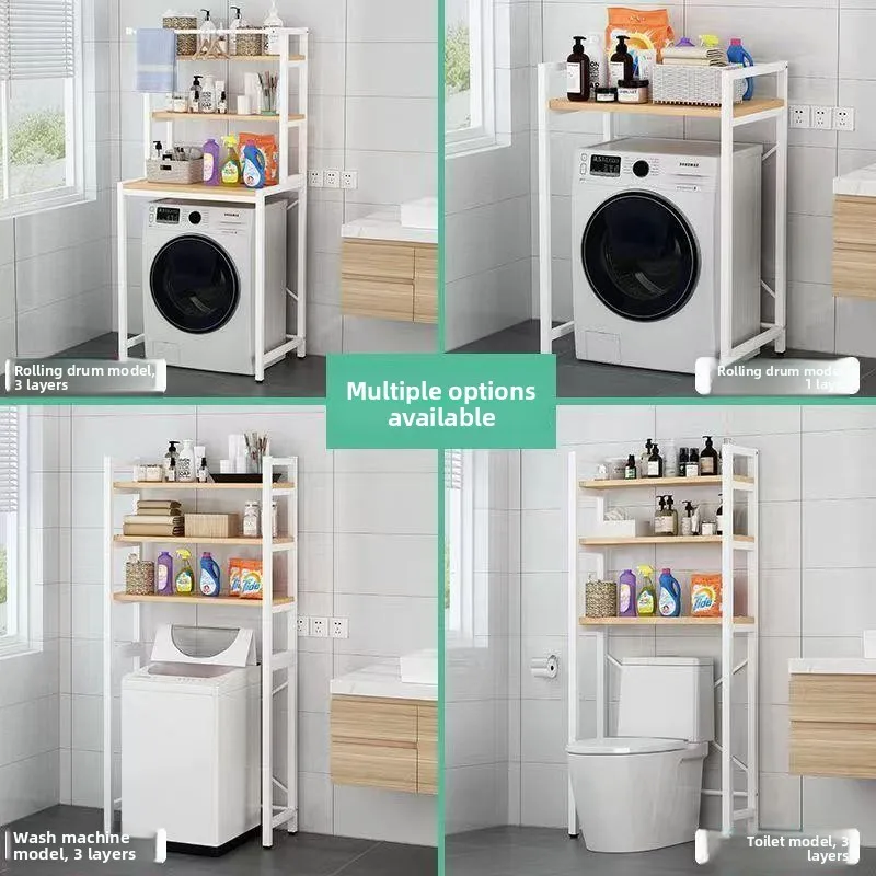 

Innovative Space Saving Free-Standing Laundry Basket Multi-Functional Ra Toilet Paper Holder Waing hine Stand