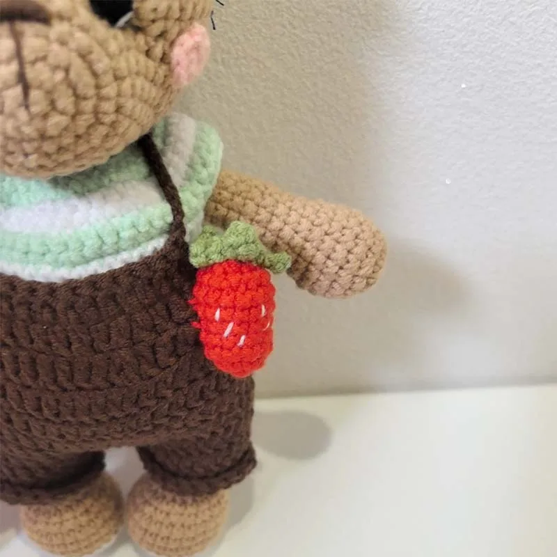 ตุ๊กตาหมีโครเชต์ถักนิตติ้ง ของเล่นตุ๊กตาสัตว์นิตติ้งขนาดเล็ก ของเล่นตุ๊กตาผ้าพลัฌ ของตกแต่งห้องเด็กอ่อน ของขวัญวันเกิด
