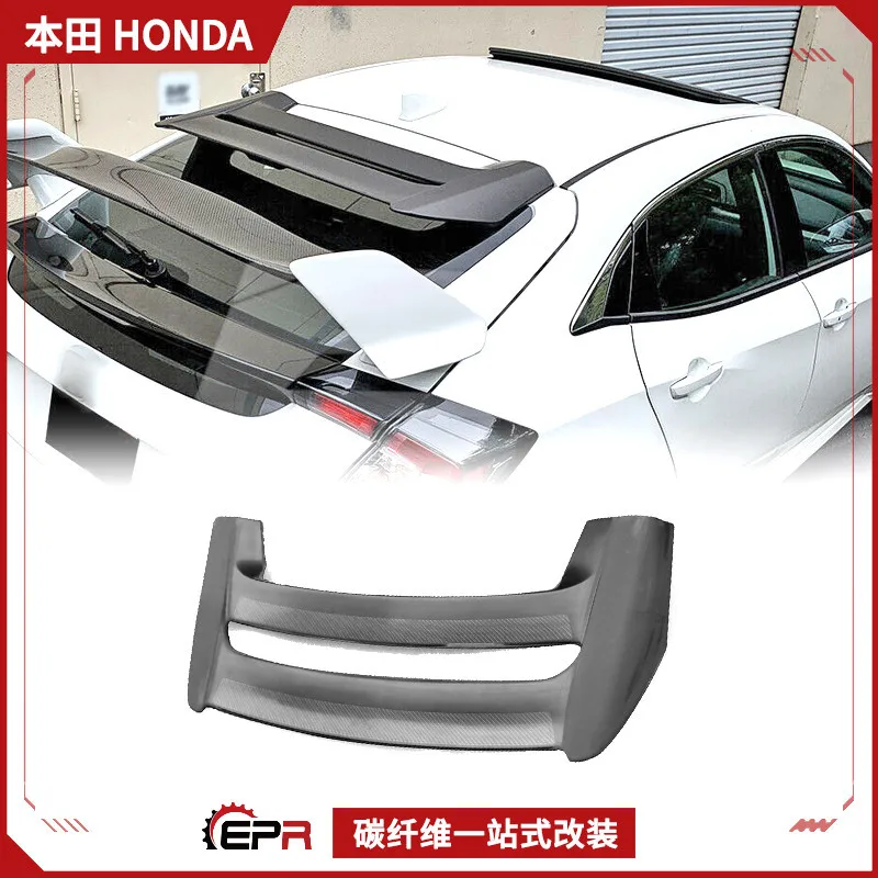 

Подходит для Honda FK8 Type R, модернизация из углеродного волокна Mugen, бесконечное заднее верхнее крыло, спойлер с фиксированным ветровым хвостом