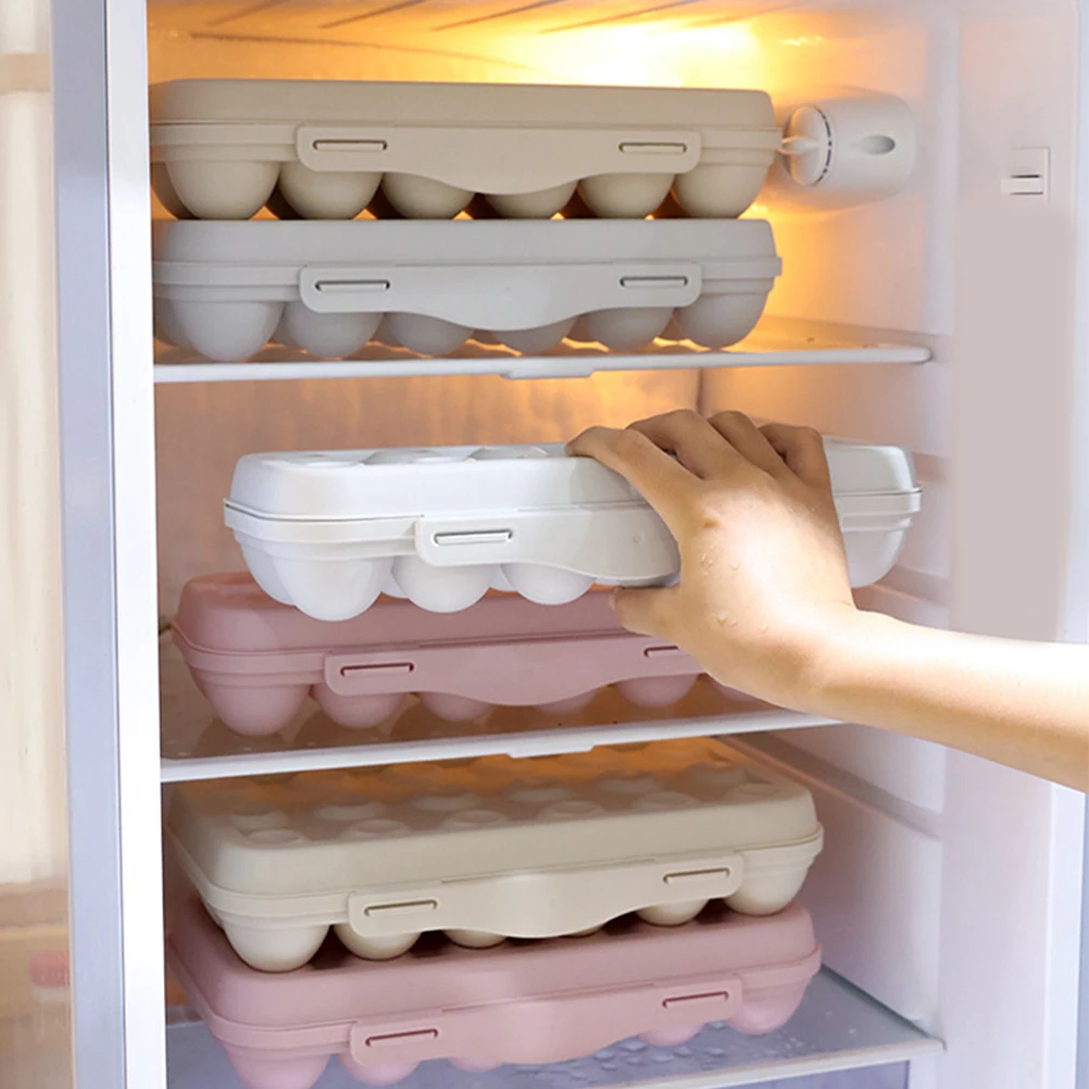 

2Pcs Storage Box for Refrigerator 24 Holder Multi Grid Kitchen ganizer Plastic Container Sturdy Lid Separate Slots