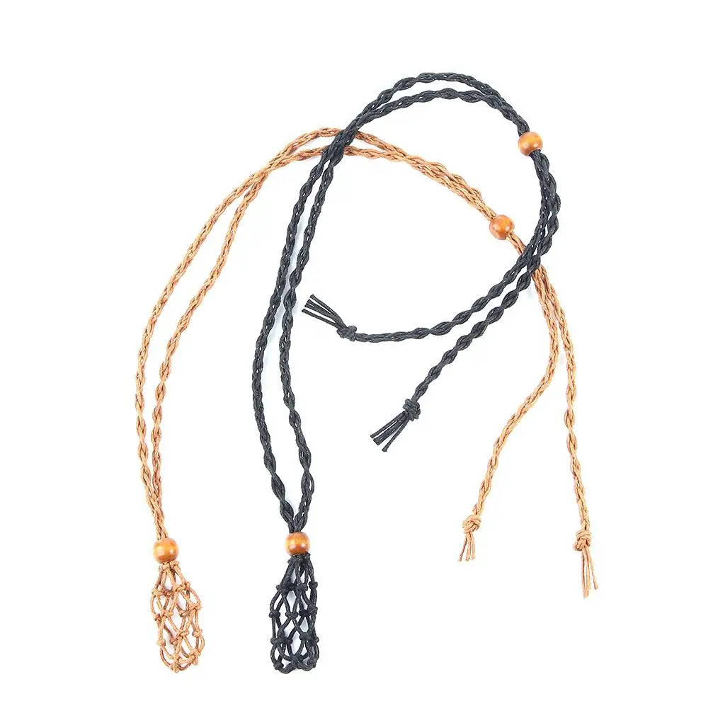 

1pc DIY Hand-knitted Braided Necklace Cord Empty Stone Holder Necklace Cord Crystal Necklace Holder