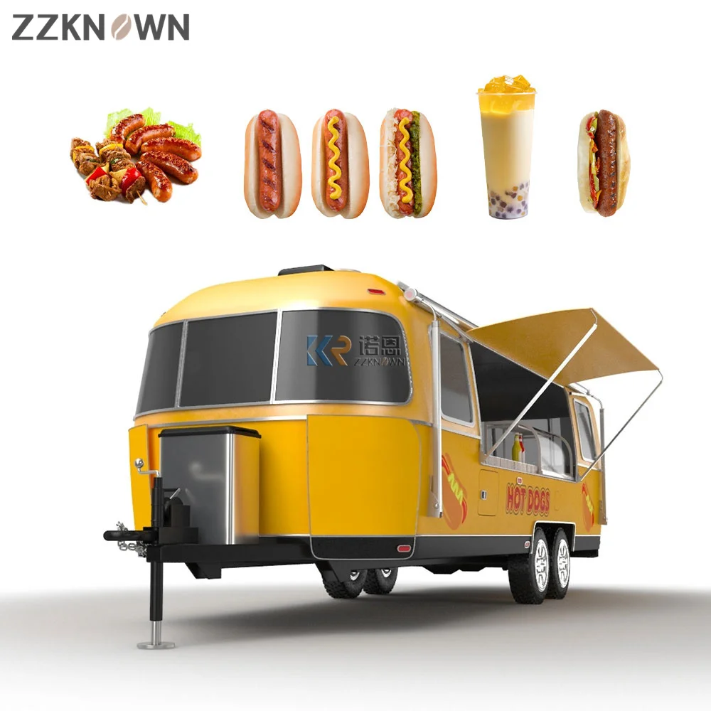 Size Customized Food Vending Mobile Restaurant Truck Crepe Cart Fast Truck Van Trailer Kiosk For Sale