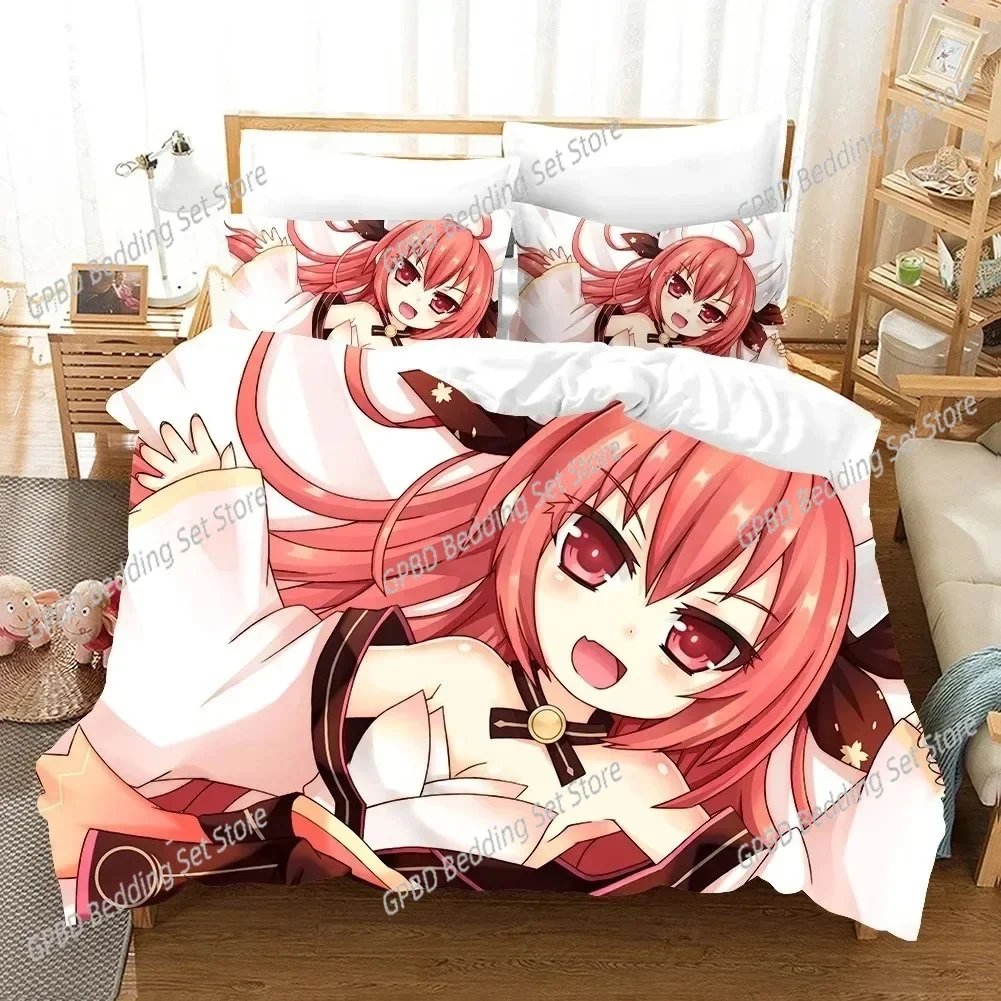 Date A Live Girls Japan Popular Anime Bedding Set Bedroom Soft Modern Bedspreads Comefortable Duvet Cover Quilt Cover Pillowcase