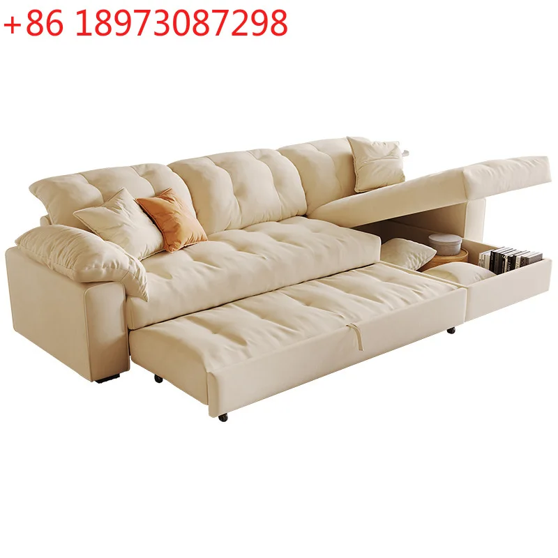 Cream wind living room princess storage cloud cloth sofa variable bed