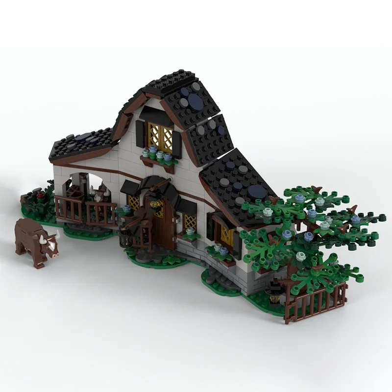 Modelo CIty Street View Moc, bloques de construcción, casa estable Medieval, tecnología de bloques, juguetes de montaje DIY, regalos de construcción