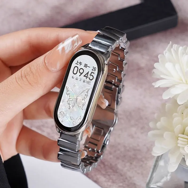 

Женский ремешок для Xiaomi Watch Band 10 9, металлический деловой ремешок Correa, аксессуары для Xiaomi Mi Band 8 9 10, браслет для умных часов