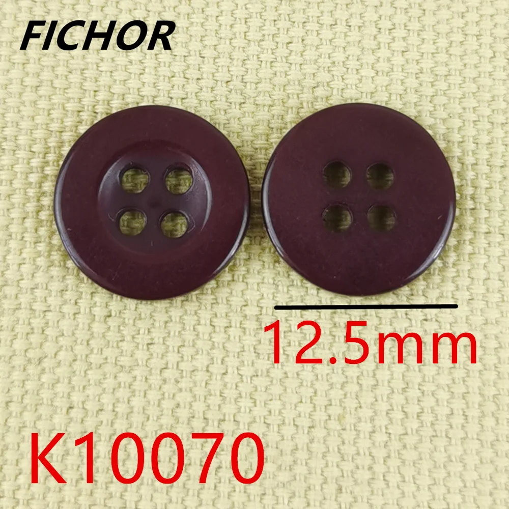 30/50pcs 12.5mm 4 Holes Purple Round Resin Buttons Sewing Button for Clothing Scrapbooking Crafts DIY Apparel Accessories