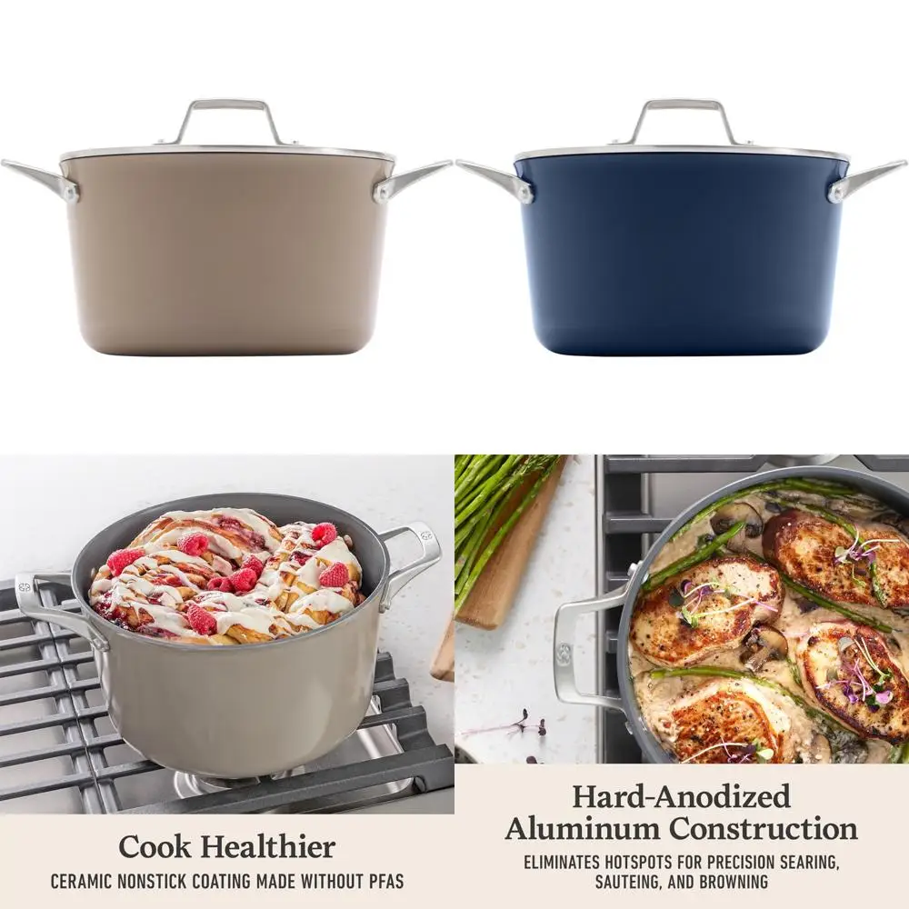 

Calphalon Premier Ceramic Nonstick 7-Quart Dutch Oven with Lid in Mushroom Grey