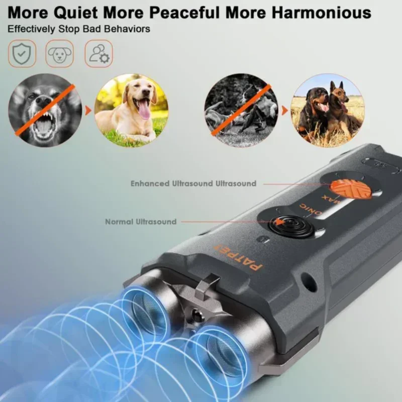 Pet Training Anti Barking for Dogs with High Frequency Flash, 10M Deterrent Ultrasonic Dog Repeller Long Standby Dog Accessories