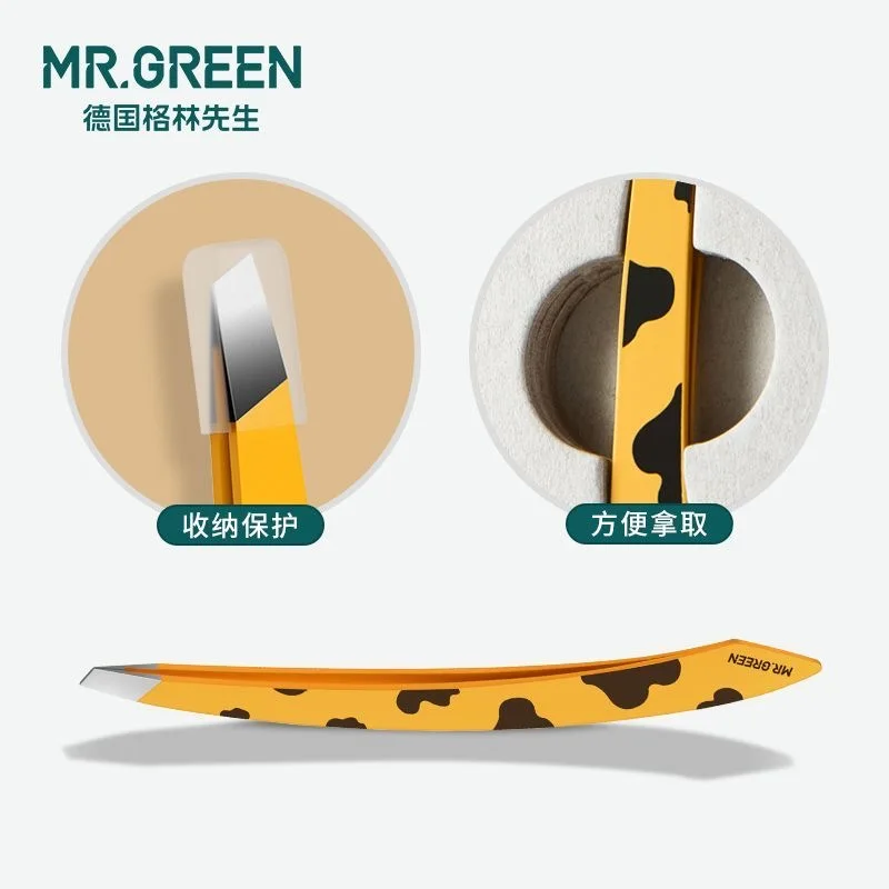 MRGREEN Professionele wenkbrauwpincet met gebogen handvat Fijne ontharing Roestvrijstalen schoonheidsmake-uptool