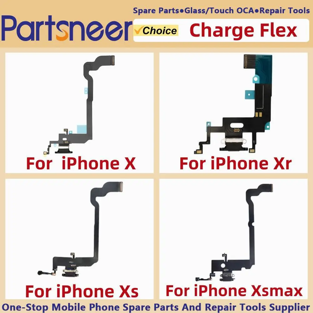 Dock Connector Compatible with iPhone X/Xs/Xsmax/Xr Charging Port Flex Cable - Headphone Port/Microphone/Antenna Replacement