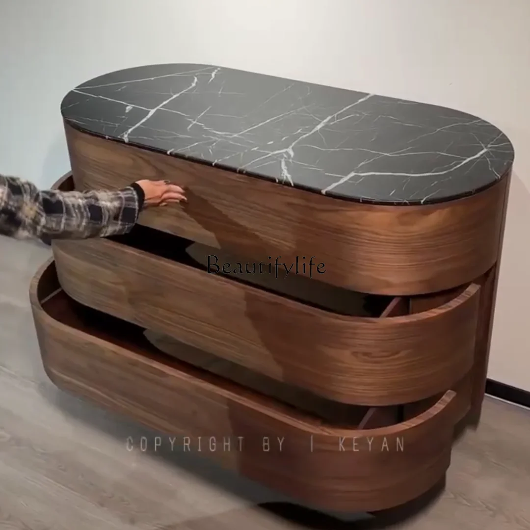 Z.New خشب الأبنوس الصيني الجوز الأسود الحد الأدنى خزانة جانبية غرفة المعيشة خزانة قابلة للإزالة #2