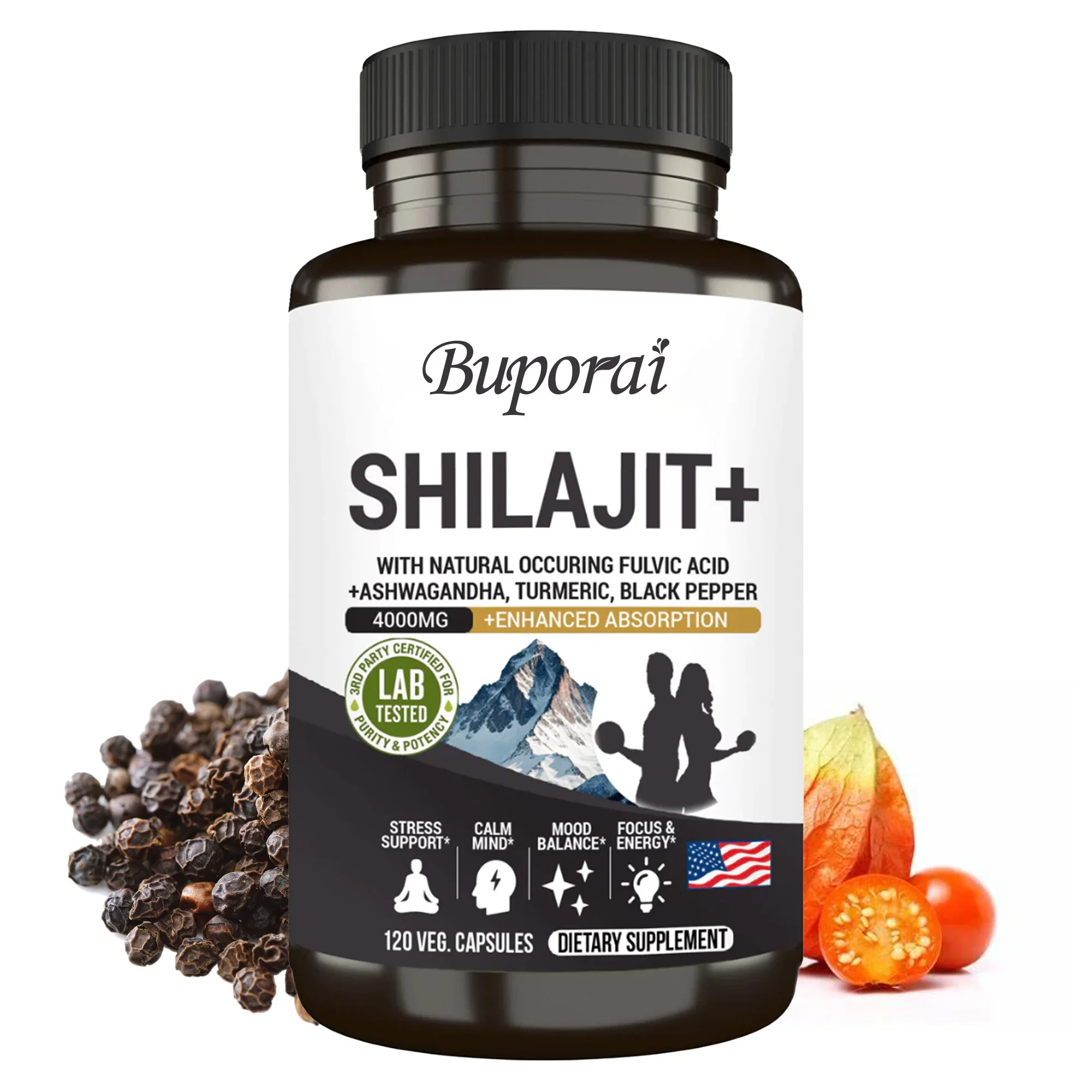 

Shilajit+ Capsules - Muscle Strength Immunity, Endurance for Adult, Relieve Stress, Enriched with Ashwagandha Extract for Energy