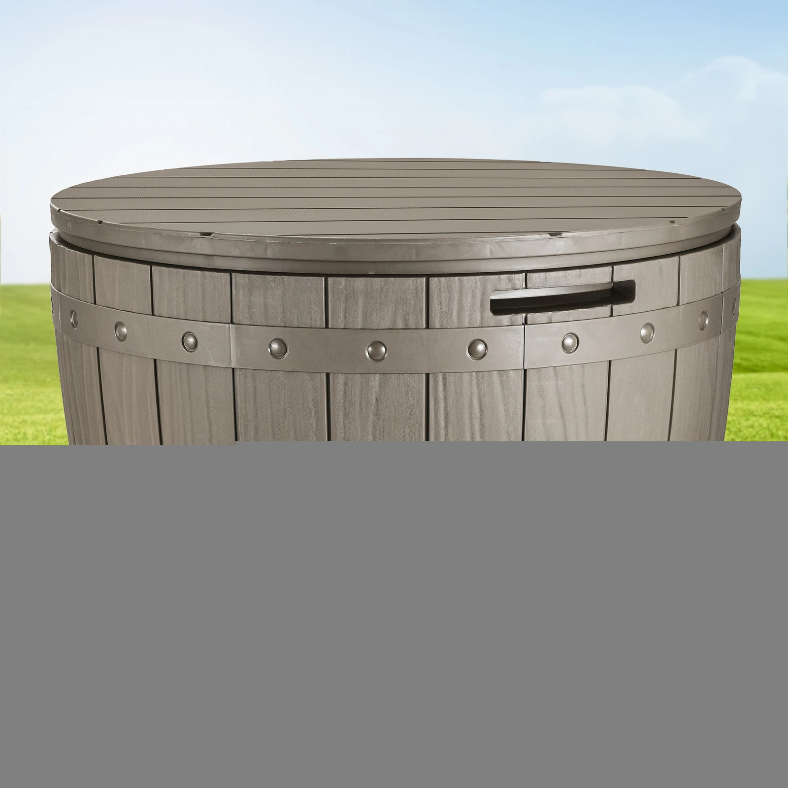 33 Gallon Resin Patio Deck Box Brown Patio Furniture Pool Table Accessories