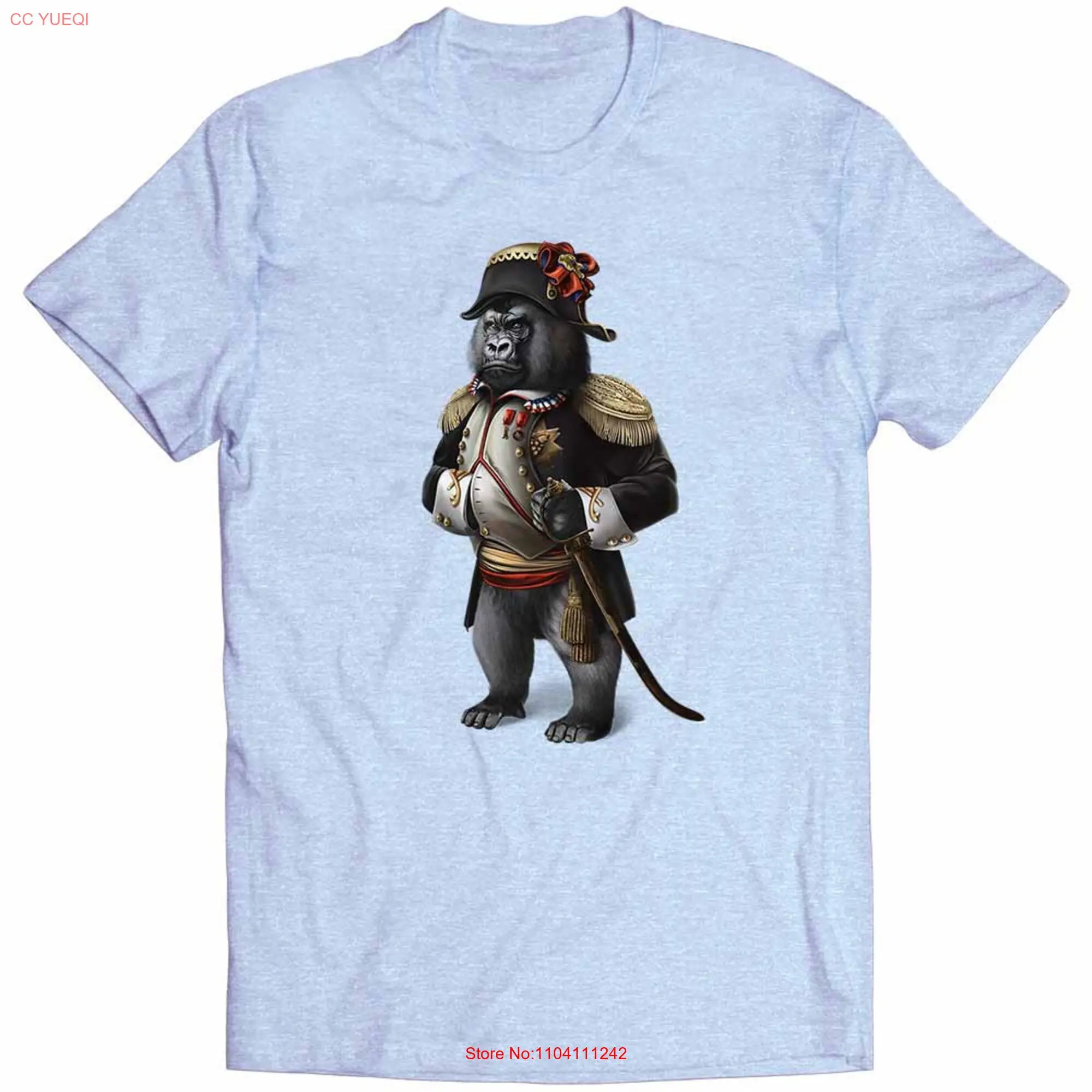 Gorilla as Napoleon Bonaparte of France  Boys and Girls Youth T Shirt PrintStarT long or short sleeves