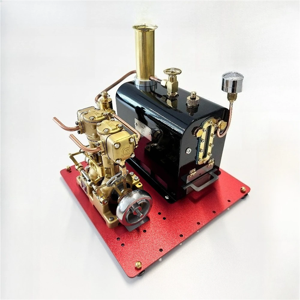

Модель парового двигателя RW-BL2 с двумя цилиндрами в ряд, комплект с котлом для электрического парохода, рабочая винтажная модель парового двигателя