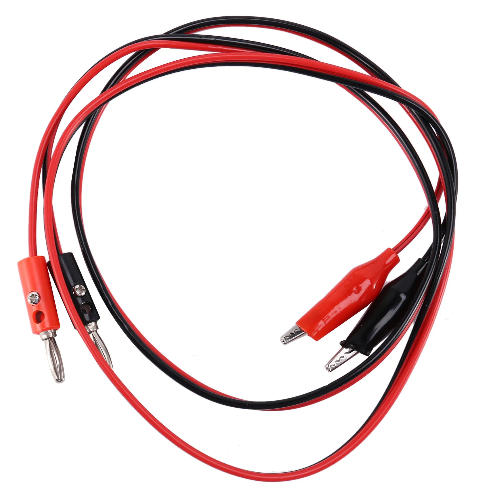 

2 Pcs Red Black Banana Plugs to Alligator Clips Probe Test Cable 1M