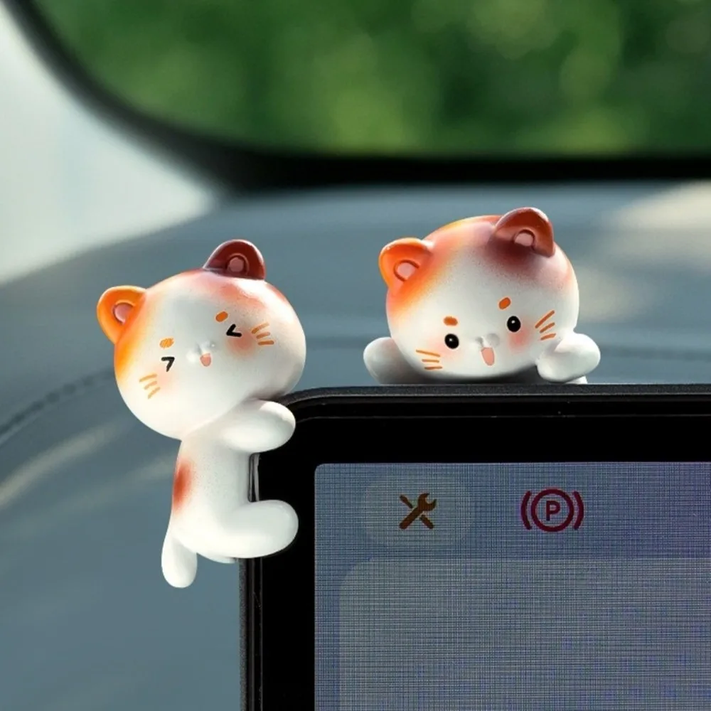 Wealth Cat Cat Figurines Resin Crafts Miniature Mini Cat Ornament Handicraft Micro Landscape Cat Model Toy Indoor Display