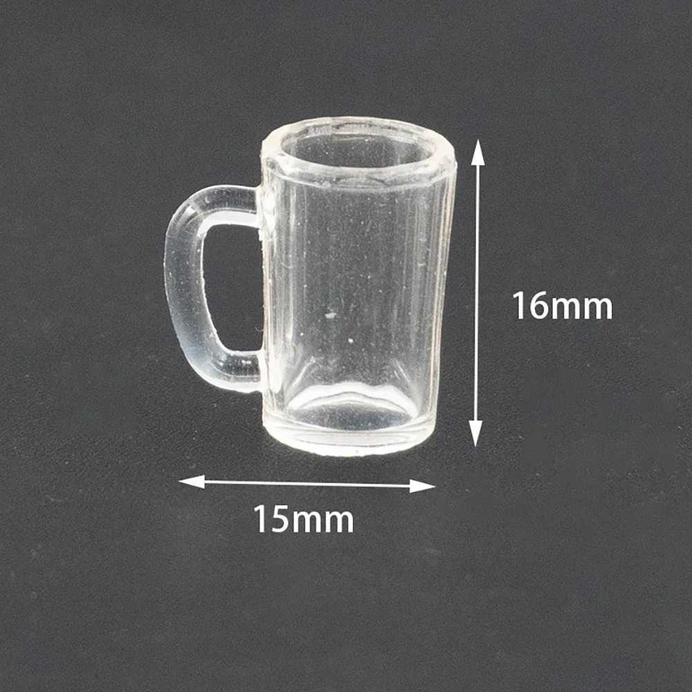 4 قطعة 1/12 دمية مصغرة الراتنج كأس للنبيذ كوب شرب صغير كوب البيرة القدح لعبة مجسمة لدمية اكسسوارات المنزل الديكور #2
