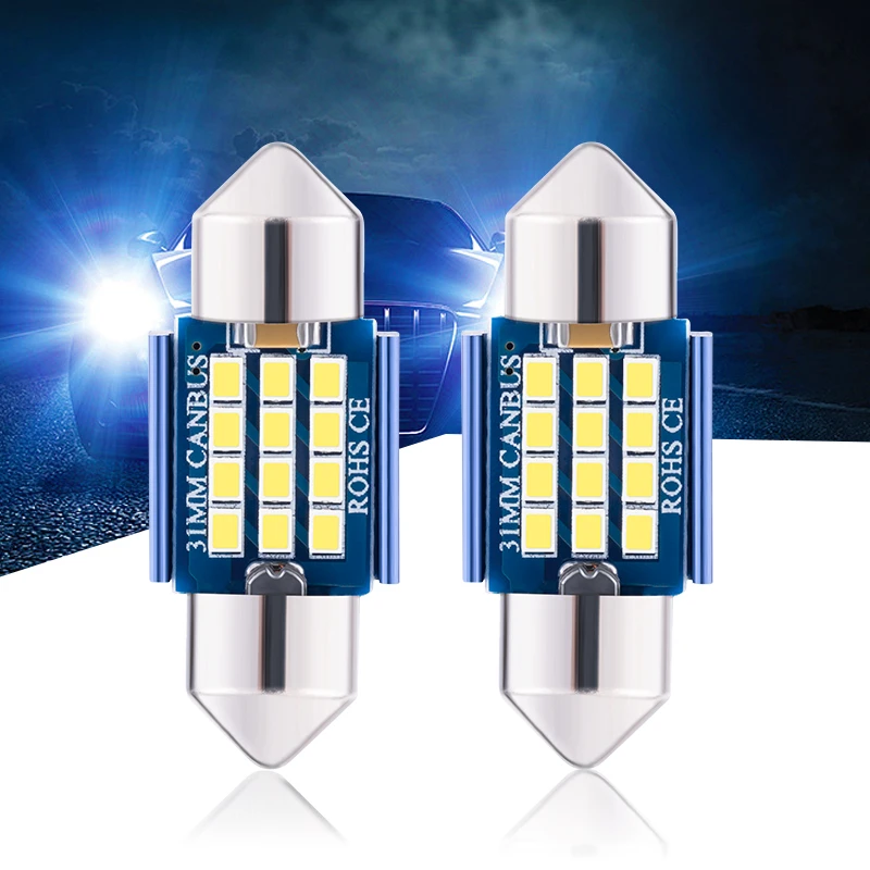 

10Pcs C5W C10W LED Bulbs, 12V, 6000-6500K White, for Car Interior, Map, Dome, Reading, Trunk, License Plate & Door Lights